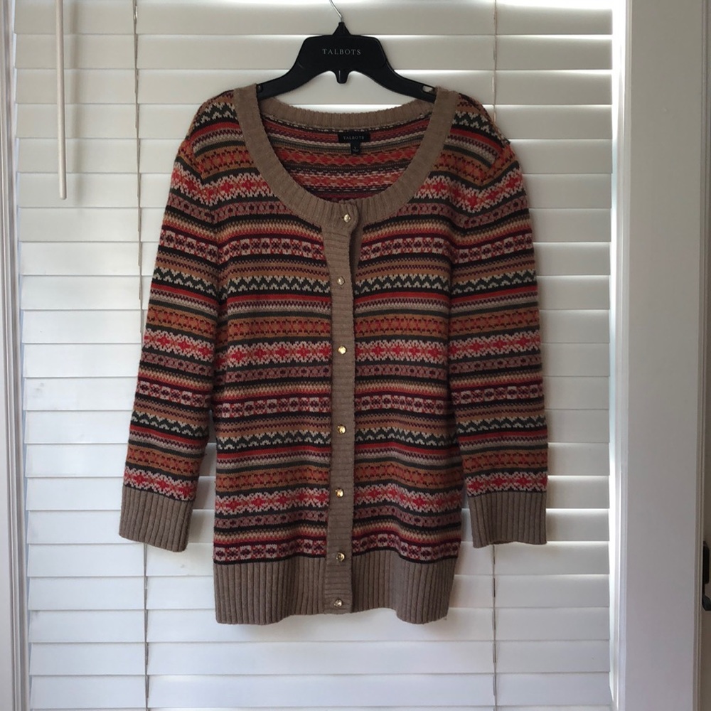 Talbots 3/4 Sleeve Wool Sweater
